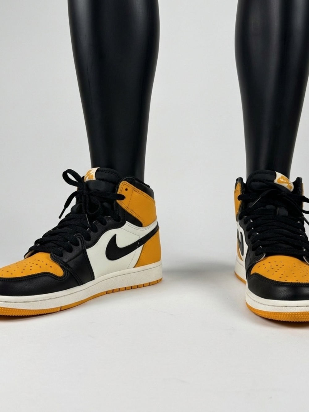 Nike Air Jordan 1 Mid Black White Yellow Sneakers